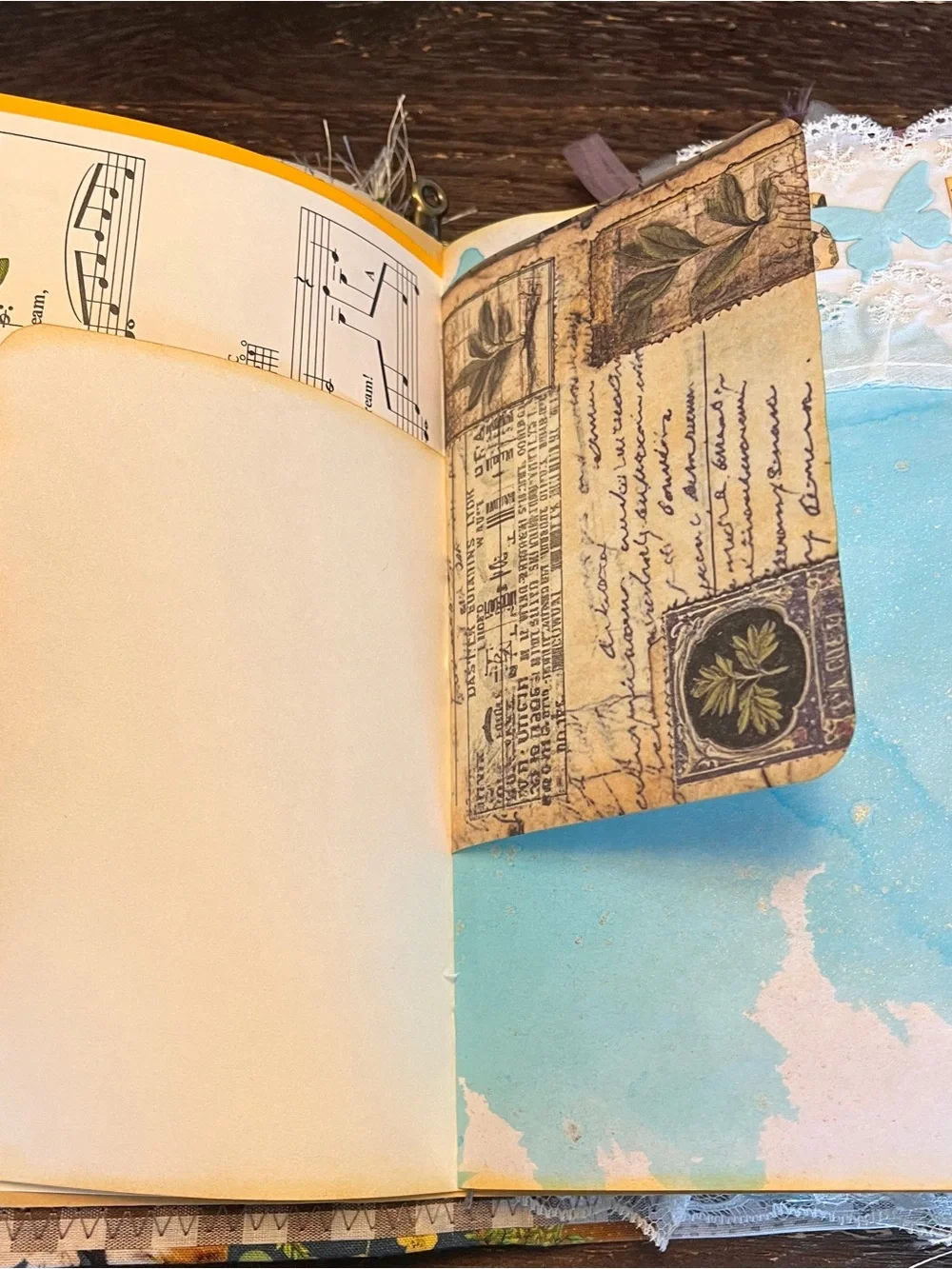 Junk Journal Nature Music Christian Faith Based Softcover Decorated 3 Sig